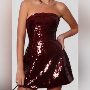 Hieress Strapless Sequin Mini Dress